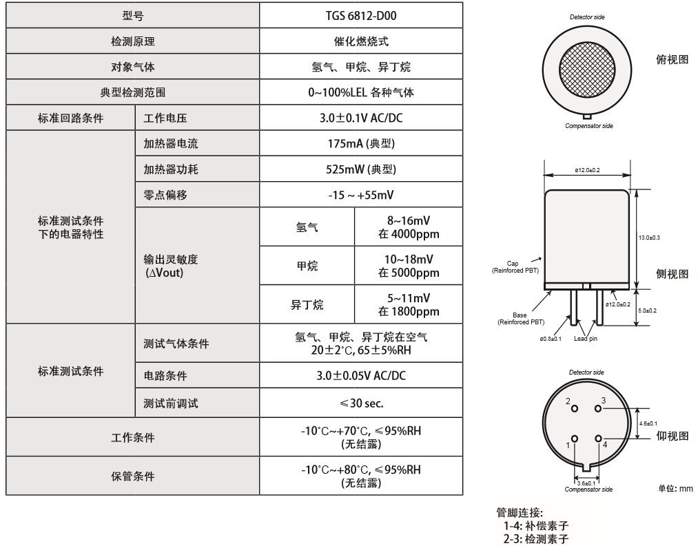TGS6812-D00(FIGARO)气体传感器